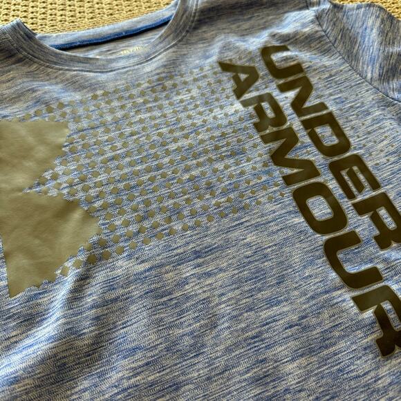 Under Armour Kids Youth Blue Loose Heat Gear Performance T-Shirt ~ YXL - Picture 2 of 10